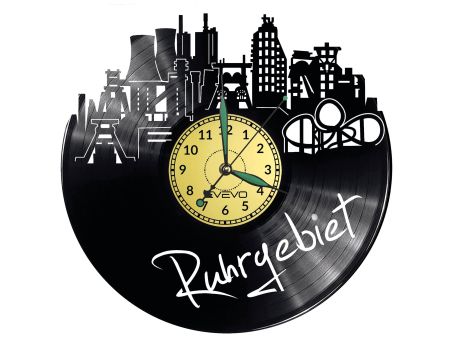 Ruhrgebiet Vinyl Zegar Ścienny Płyta Winylowa Nowoczesny 
Dekoracyjny Na Prezent Urodziny