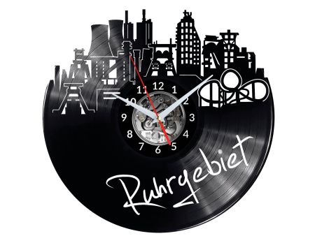 Ruhrgebiet Vinyl Zegar Ścienny Płyta Winylowa Nowoczesny 
Dekoracyjny Na Prezent Urodziny