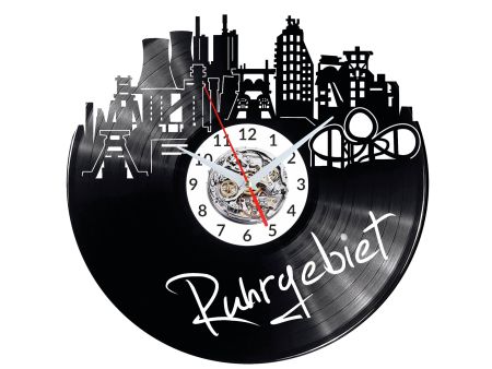 Ruhrgebiet Vinyl Zegar Ścienny Płyta Winylowa Nowoczesny 
Dekoracyjny Na Prezent Urodziny