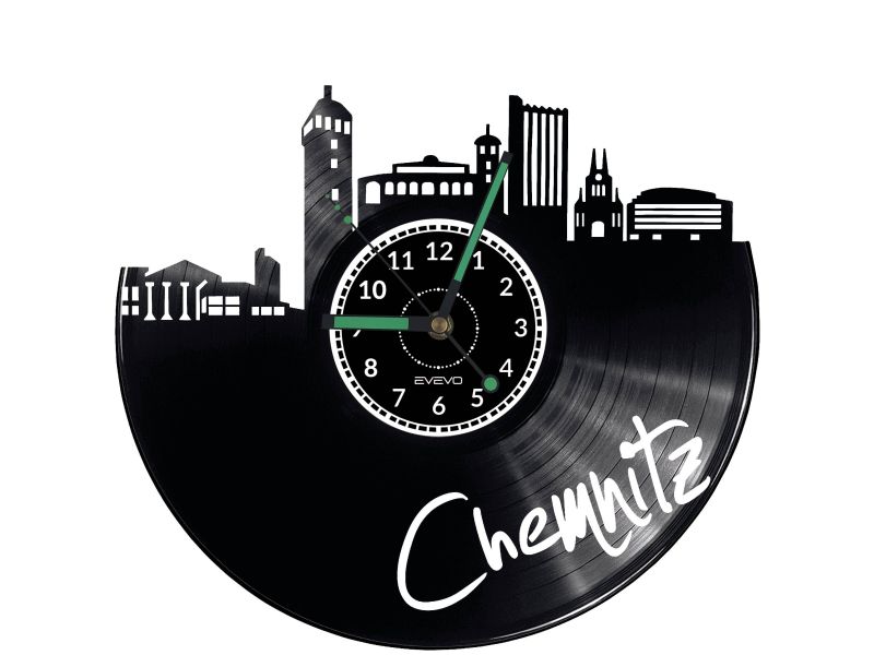 Chemnitz Vinyl Zegar Ścienny Płyta Winylowa Nowoczesny 
Dekoracyjny Na Prezent Urodziny