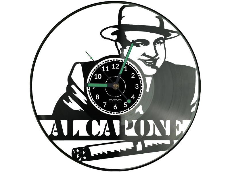 Al Capone Vinyl Zegar Ścienny Płyta Winylowa Nowoczesny 
Dekoracyjny Na Prezent Urodziny