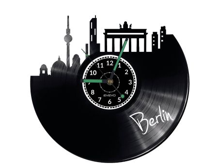 Berlin Vinyl Zegar Ścienny Płyta Winylowa Nowoczesny 
Dekoracyjny Na Prezent Urodziny