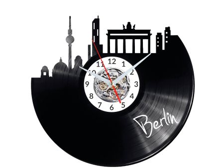 Berlin Vinyl Zegar Ścienny Płyta Winylowa Nowoczesny 
Dekoracyjny Na Prezent Urodziny