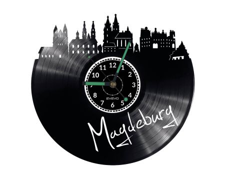 Magdeburg Vinyl Zegar Ścienny Płyta Winylowa Nowoczesny 
Dekoracyjny Na Prezent Urodziny