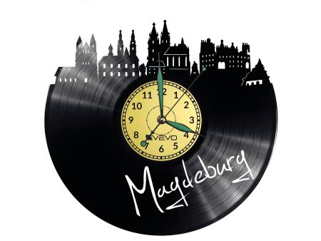 Magdeburg Vinyl Zegar Ścienny Płyta Winylowa Nowoczesny 
Dekoracyjny Na Prezent Urodziny