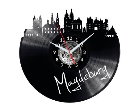 Magdeburg Vinyl Zegar Ścienny Płyta Winylowa Nowoczesny 
Dekoracyjny Na Prezent Urodziny