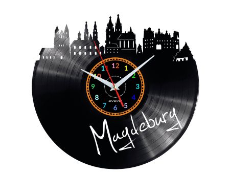 Magdeburg Vinyl Zegar Ścienny Płyta Winylowa Nowoczesny 
Dekoracyjny Na Prezent Urodziny