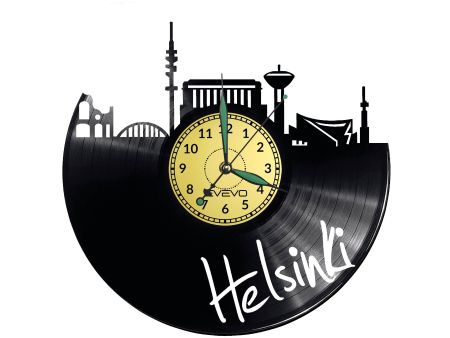 Helsinki Vinyl Zegar Ścienny Płyta Winylowa Nowoczesny 
Dekoracyjny Na Prezent Urodziny