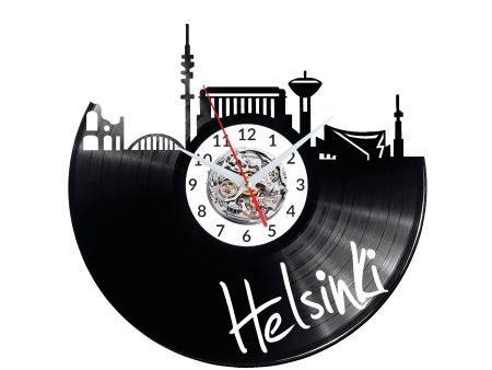 Helsinki Vinyl Zegar Ścienny Płyta Winylowa Nowoczesny 
Dekoracyjny Na Prezent Urodziny