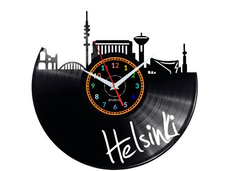 Helsinki Vinyl Zegar Ścienny Płyta Winylowa Nowoczesny 
Dekoracyjny Na Prezent Urodziny