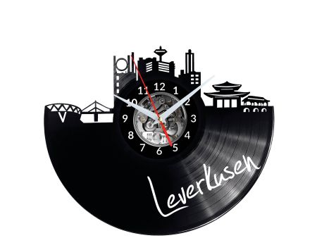 Leverkusen Vinyl Zegar Ścienny Płyta Winylowa Nowoczesny 
Dekoracyjny Na Prezent Urodziny