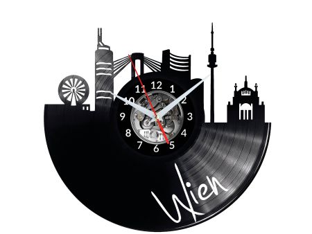 Wien Vinyl Zegar Ścienny Płyta Winylowa Nowoczesny 
Dekoracyjny Na Prezent Urodziny