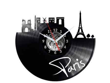 Paris Vinyl Zegar Ścienny Płyta Winylowa Nowoczesny 
Dekoracyjny Na Prezent Urodziny