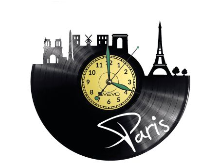 Paris Vinyl Zegar Ścienny Płyta Winylowa Nowoczesny 
Dekoracyjny Na Prezent Urodziny