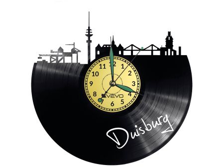 Duisburg Vinyl Zegar Ścienny Płyta Winylowa Nowoczesny 
Dekoracyjny Na Prezent Urodziny