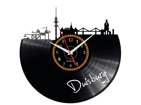 Duisburg Vinyl Zegar Ścienny Płyta Winylowa Nowoczesny 
Dekoracyjny Na Prezent Urodziny