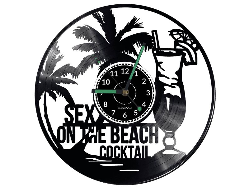 Sex on The Beach Vinyl Zegar Ścienny Płyta Winylowa Nowoczesny 
Dekoracyjny Na Prezent Urodziny