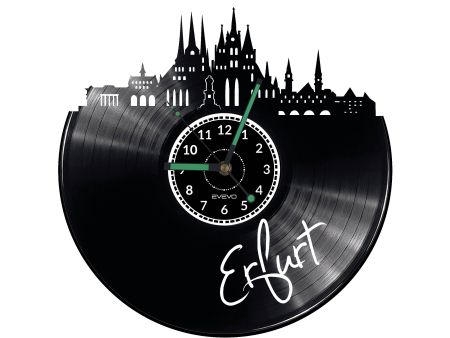 Erfurt Vinyl Zegar Ścienny Płyta Winylowa Nowoczesny Dekoracyjny Na Prezent Urodziny