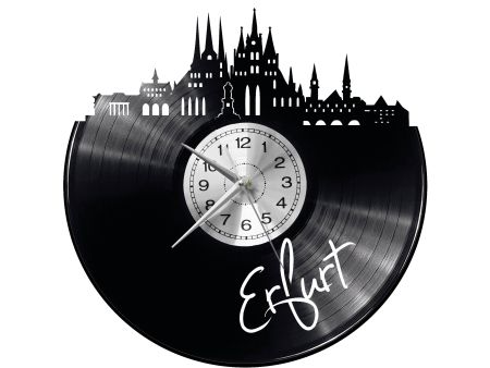 Erfurt Vinyl Zegar Ścienny Płyta Winylowa Nowoczesny Dekoracyjny Na Prezent Urodziny