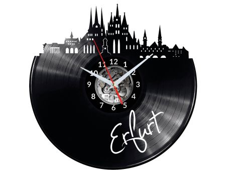 Erfurt Vinyl Zegar Ścienny Płyta Winylowa Nowoczesny Dekoracyjny Na Prezent Urodziny