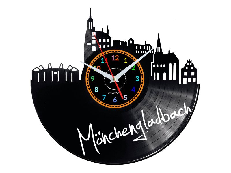 Monchengladbach Vinyl Zegar Ścienny Płyta Winylowa Nowoczesny Dekoracyjny Na Prezent Urodziny