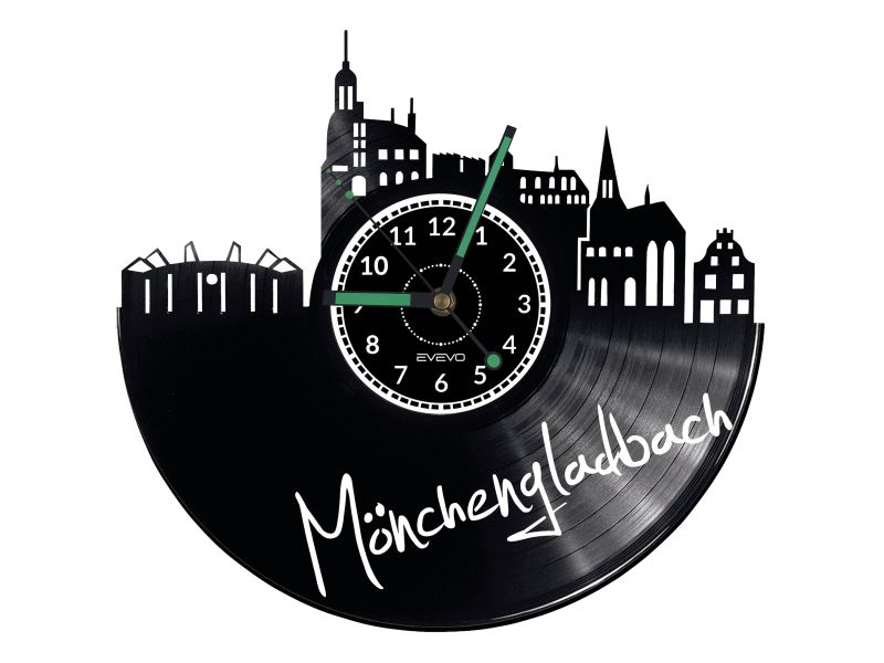 Monchengladbach Vinyl Zegar Ścienny Płyta Winylowa Nowoczesny Dekoracyjny Na Prezent Urodziny