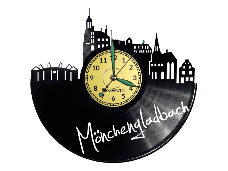 Monchengladbach Vinyl Zegar Ścienny Płyta Winylowa Nowoczesny Dekoracyjny Na Prezent Urodziny