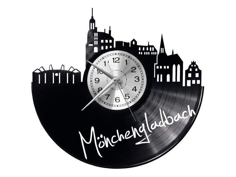 Monchengladbach Vinyl Zegar Ścienny Płyta Winylowa Nowoczesny Dekoracyjny Na Prezent Urodziny