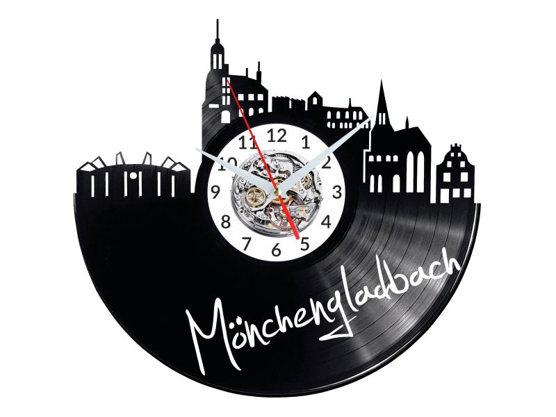 Monchengladbach Vinyl Zegar Ścienny Płyta Winylowa Nowoczesny Dekoracyjny Na Prezent Urodziny