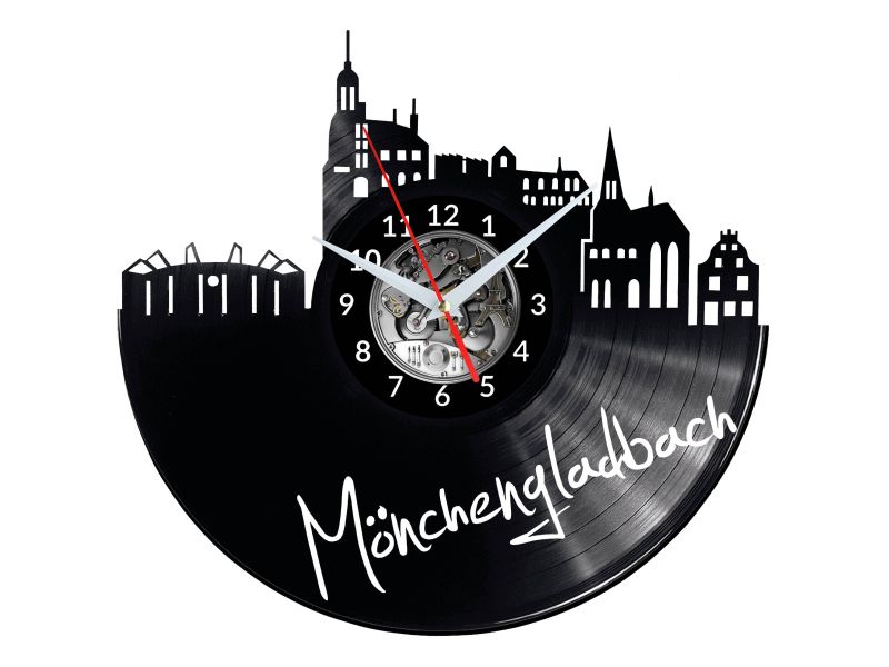 Monchengladbach Vinyl Zegar Ścienny Płyta Winylowa Nowoczesny Dekoracyjny Na Prezent Urodziny