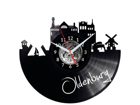 Oldenburg Vinyl Zegar Ścienny Płyta Winylowa Nowoczesny 
Dekoracyjny Na Prezent Urodziny