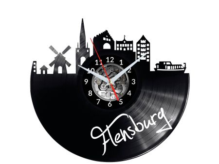 Flensburg Vinyl Zegar Ścienny Płyta Winylowa Nowoczesny 
Dekoracyjny Na Prezent Urodziny