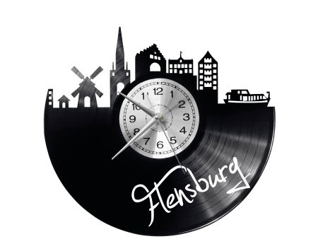 Flensburg Vinyl Zegar Ścienny Płyta Winylowa Nowoczesny 
Dekoracyjny Na Prezent Urodziny