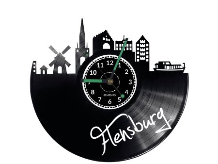 Flensburg Vinyl Zegar Ścienny Płyta Winylowa Nowoczesny 
Dekoracyjny Na Prezent Urodziny