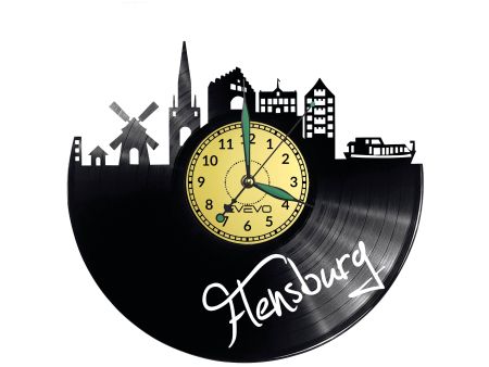 Flensburg Vinyl Zegar Ścienny Płyta Winylowa Nowoczesny 
Dekoracyjny Na Prezent Urodziny