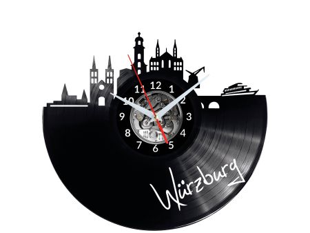 Wurzburg Vinyl Zegar Ścienny Płyta Winylowa Nowoczesny 
Dekoracyjny Na Prezent Urodziny