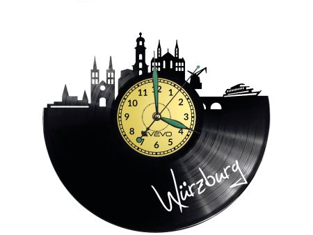 Wurzburg Vinyl Zegar Ścienny Płyta Winylowa Nowoczesny 
Dekoracyjny Na Prezent Urodziny