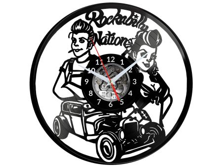 Rockabilly Vinyl Zegar Ścienny Płyta Winylowa Nowoczesny 
Dekoracyjny Na Prezent Urodziny