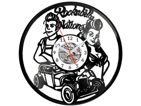 Rockabilly Vinyl Zegar Ścienny Płyta Winylowa Nowoczesny 
Dekoracyjny Na Prezent Urodziny