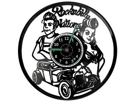 Rockabilly Vinyl Zegar Ścienny Płyta Winylowa Nowoczesny 
Dekoracyjny Na Prezent Urodziny