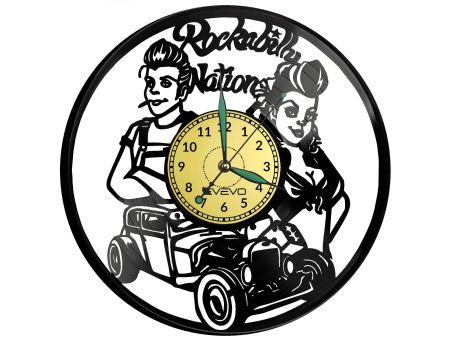 Rockabilly Vinyl Zegar Ścienny Płyta Winylowa Nowoczesny 
Dekoracyjny Na Prezent Urodziny