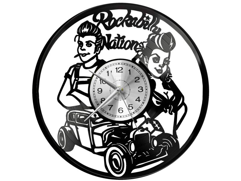 Rockabilly Vinyl Zegar Ścienny Płyta Winylowa Nowoczesny 
Dekoracyjny Na Prezent Urodziny