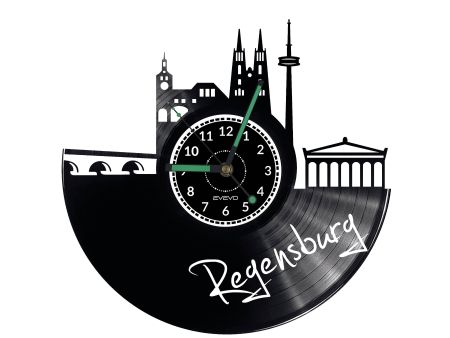 Regensburg Vinyl Zegar Ścienny Płyta Winylowa Nowoczesny 
Dekoracyjny Na Prezent Urodziny