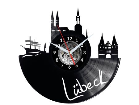 Lubeck Vinyl Zegar Ścienny Płyta Winylowa Nowoczesny 
Dekoracyjny Na Prezent Urodziny