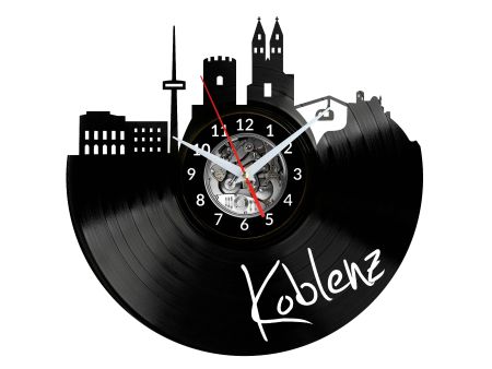 Koblenz Vinyl Zegar Ścienny Płyta Winylowa Nowoczesny 
Dekoracyjny Na Prezent Urodziny