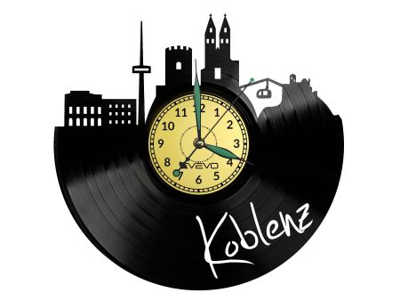 Koblenz Vinyl Zegar Ścienny Płyta Winylowa Nowoczesny 
Dekoracyjny Na Prezent Urodziny