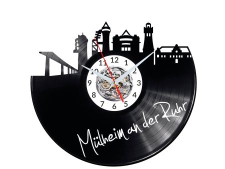 Mulheim an der Ruhr Vinyl Zegar Ścienny Płyta Winylowa Nowoczesny 
Dekoracyjny Na Prezent Urodziny