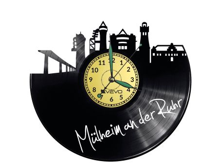 Mulheim an der Ruhr Vinyl Zegar Ścienny Płyta Winylowa Nowoczesny 
Dekoracyjny Na Prezent Urodziny