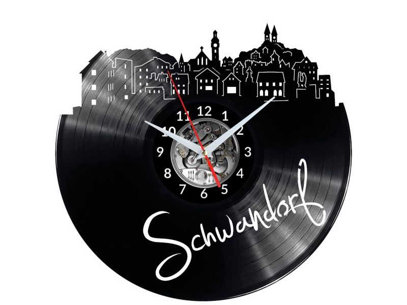 Schwandorf Vinyl Zegar Ścienny Płyta Winylowa Nowoczesny 
Dekoracyjny Na Prezent Urodziny