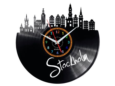 Stockholm Vinyl Zegar Ścienny Płyta Winylowa Nowoczesny 
Dekoracyjny Na Prezent Urodziny